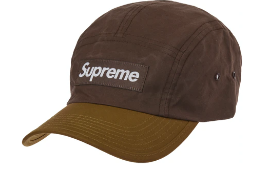 Supreme Waxed Cotton Camp Cap Brown