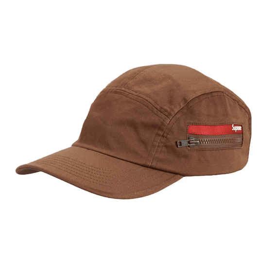 Supreme Zip Pocket Camp Cap Light Brown