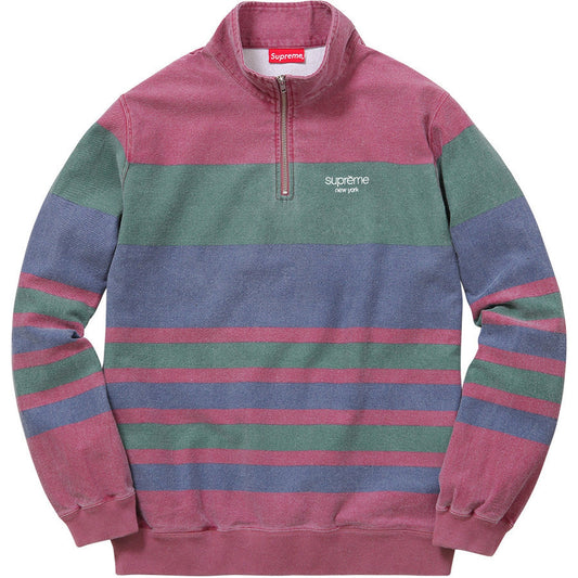 SUPREME PRINTED STRIPE HALF ZIP SWEATSHIRT