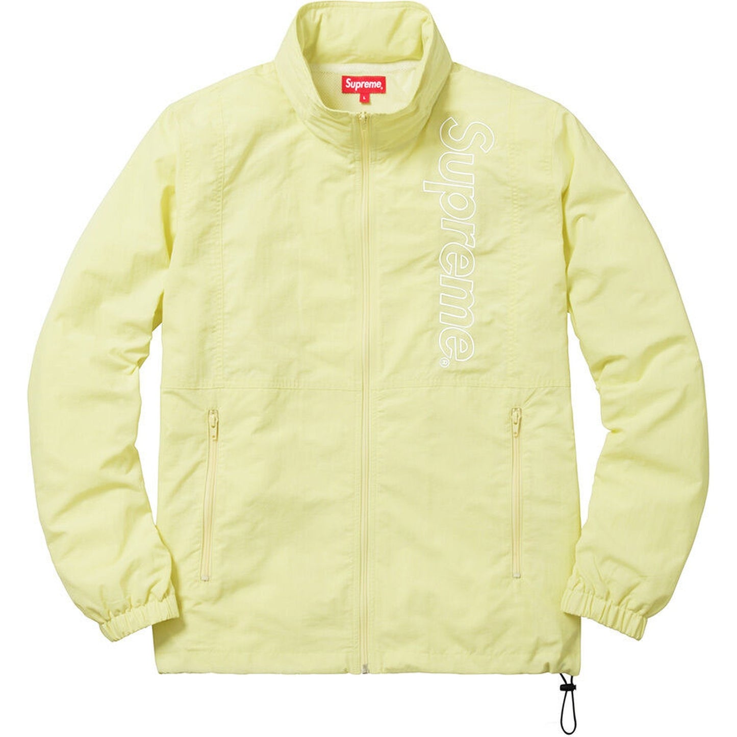 Supreme Nylon Windbreaker Pale Yellow packable Box Logo full zip jacket
